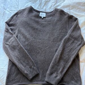 Reformation Brown Boyfriend Crew Neck Sweater